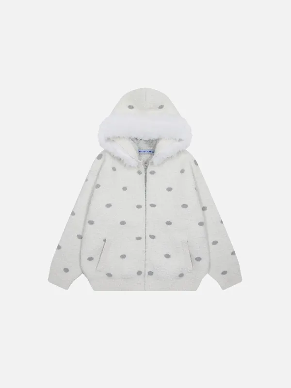 Aelfric Eden Polka Dot Fleece Zip Up Hoodie sold by Aelfric Eden