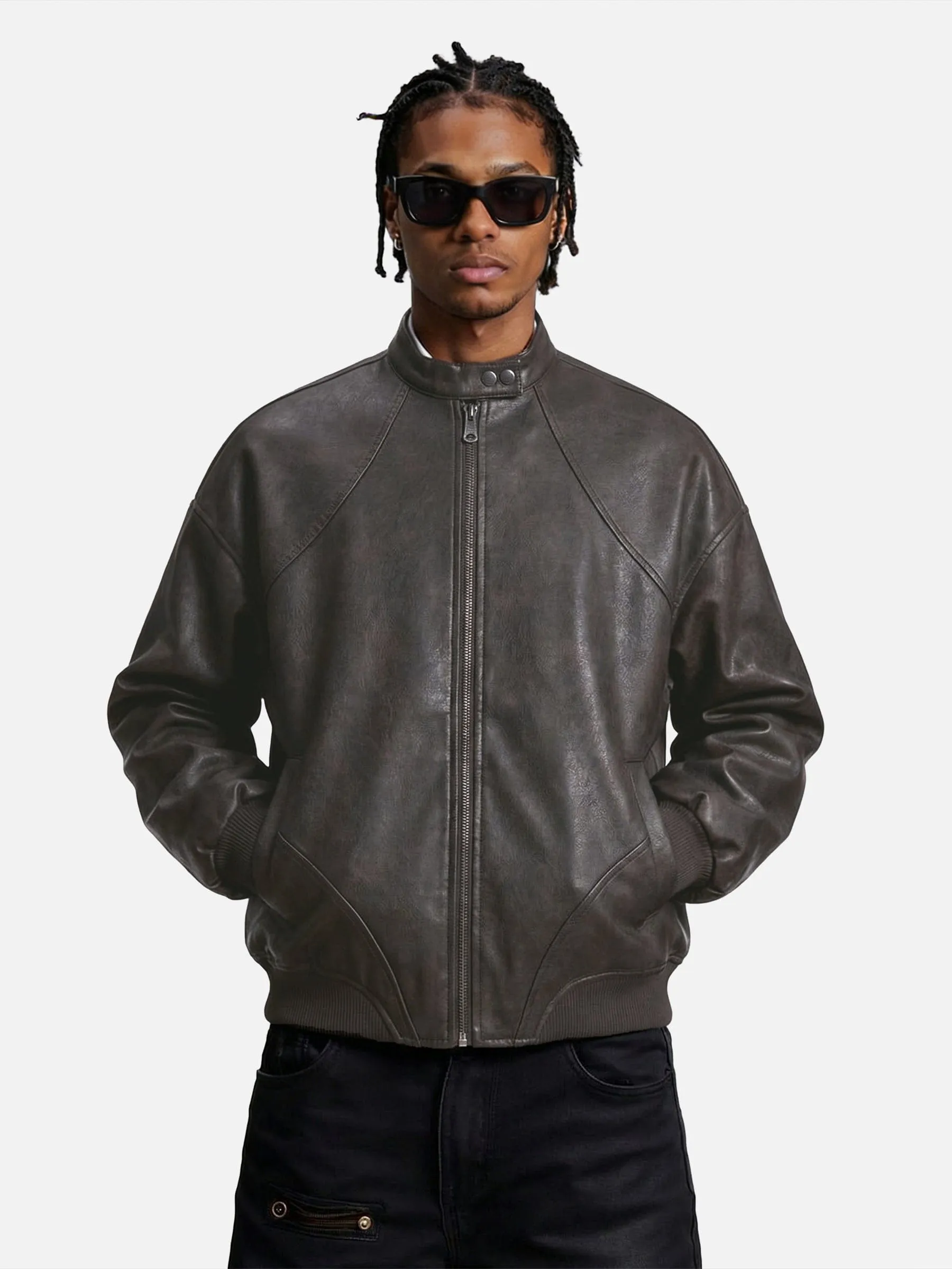 Aelfric Eden Zip Up Faux Leather Jacket sold by Aelfric Eden