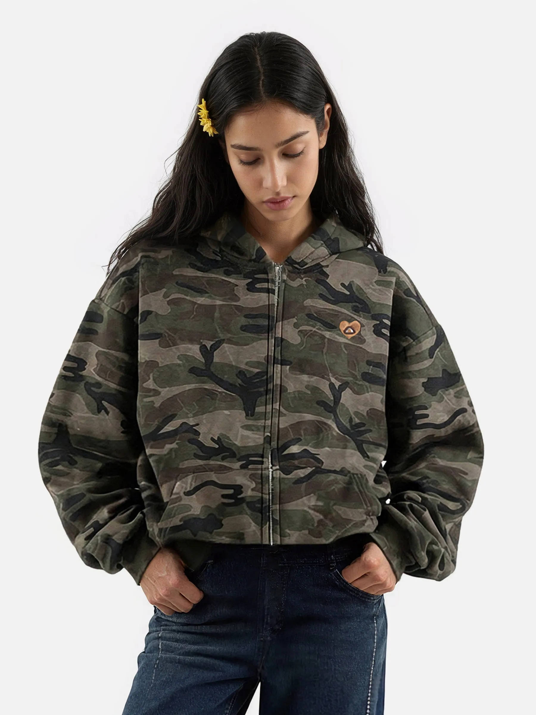 Aelfric Eden Boxy CAMO Zip Up Hoodie sold by Aelfric Eden
