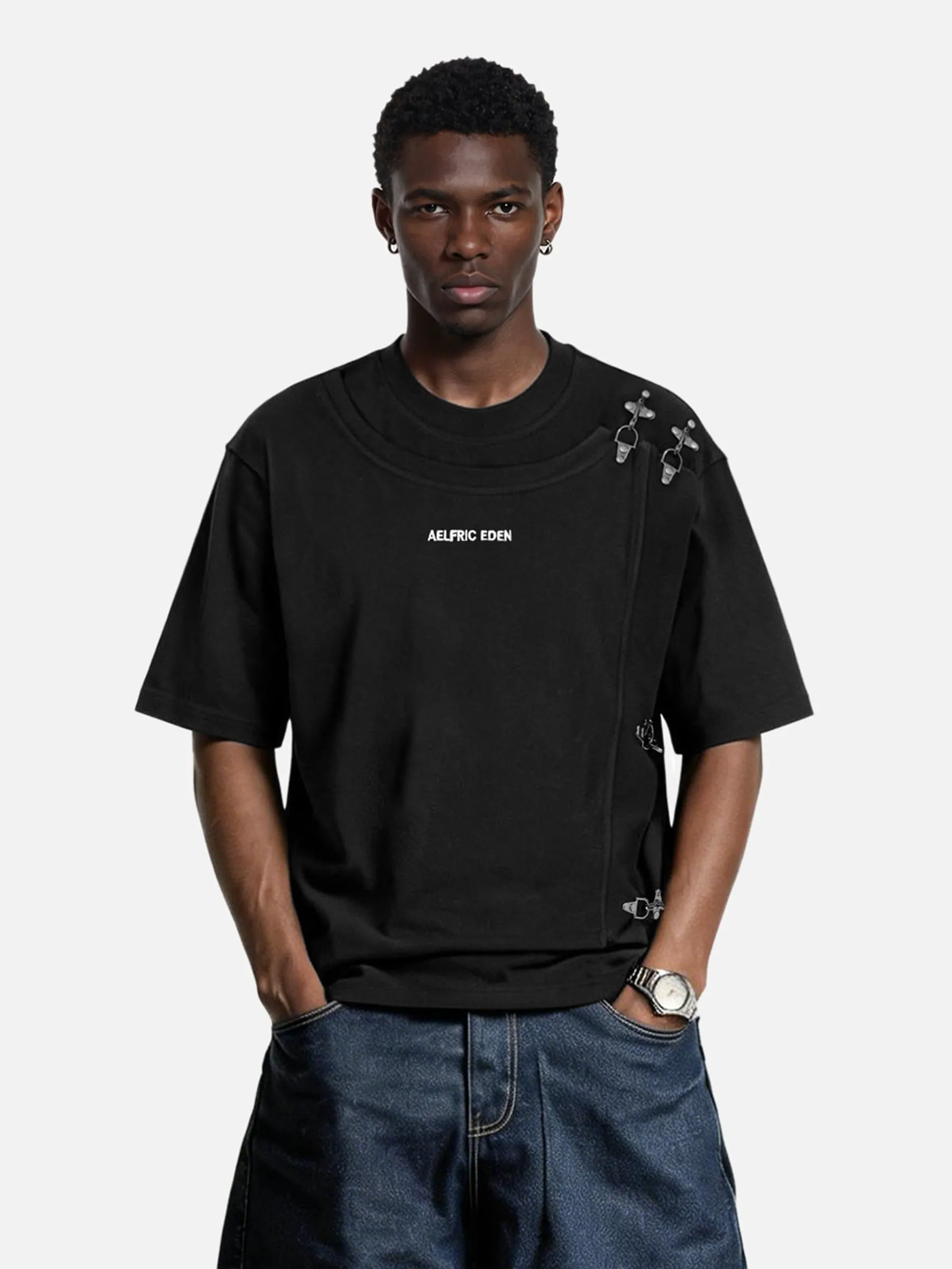 Aelfric Eden Boxy Metal Button Tee sold by Aelfric Eden