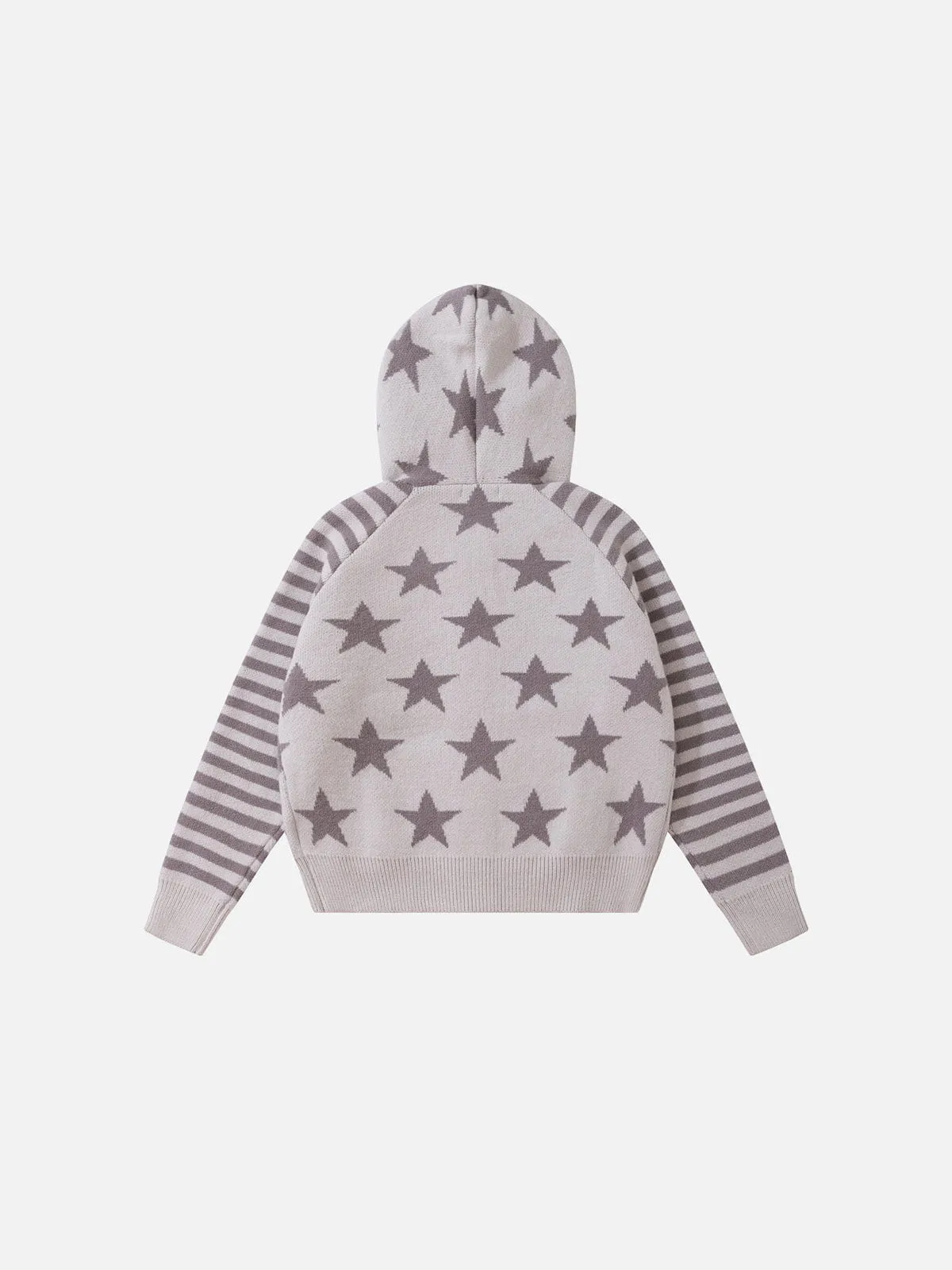 Aelfric Eden Boxy Star Pattern Knit Zip Up Hoodie sold by Aelfric Eden product image thumbnail 3