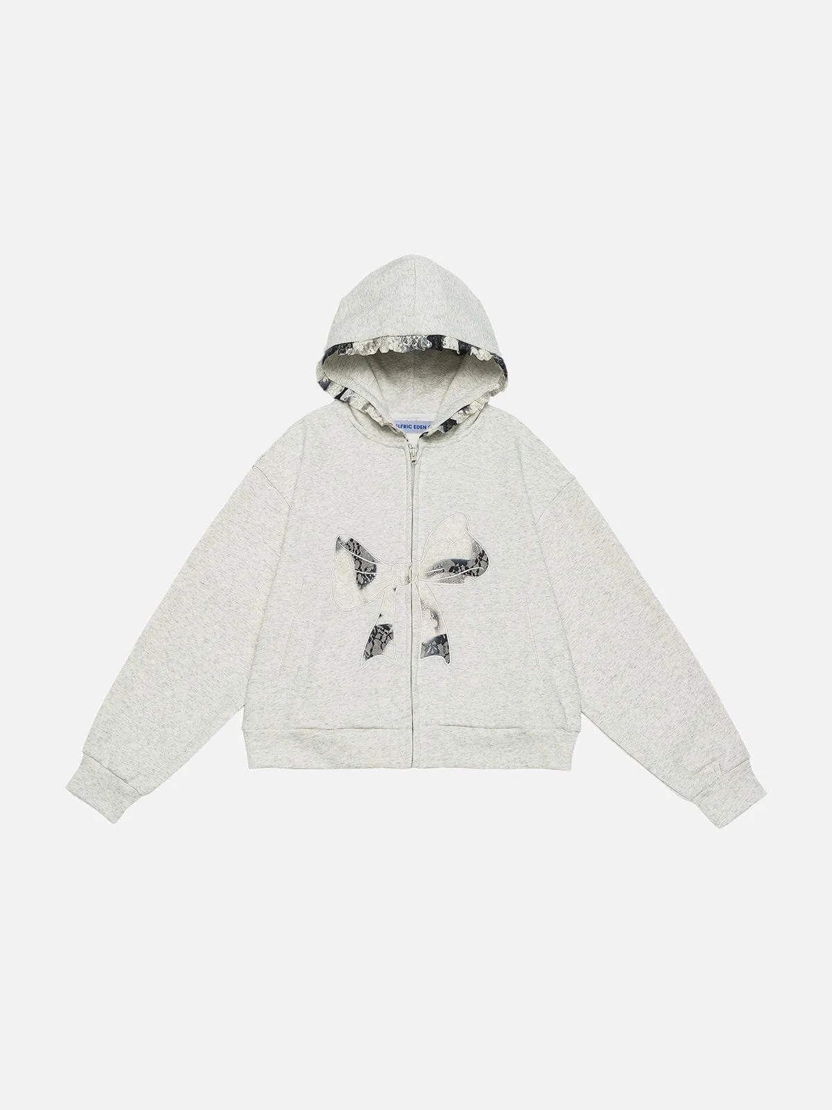 Aelfric Eden Boxy Lace Bow Zip Up Hoodie sold by Aelfric Eden