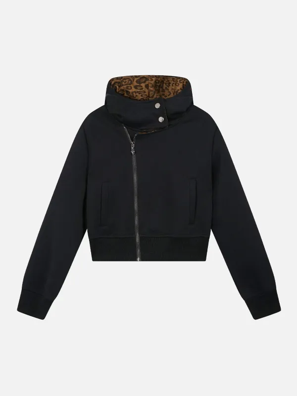 Aelfric Eden Boxy Leopard Lined Zip Up Hoodie sold by Aelfric Eden