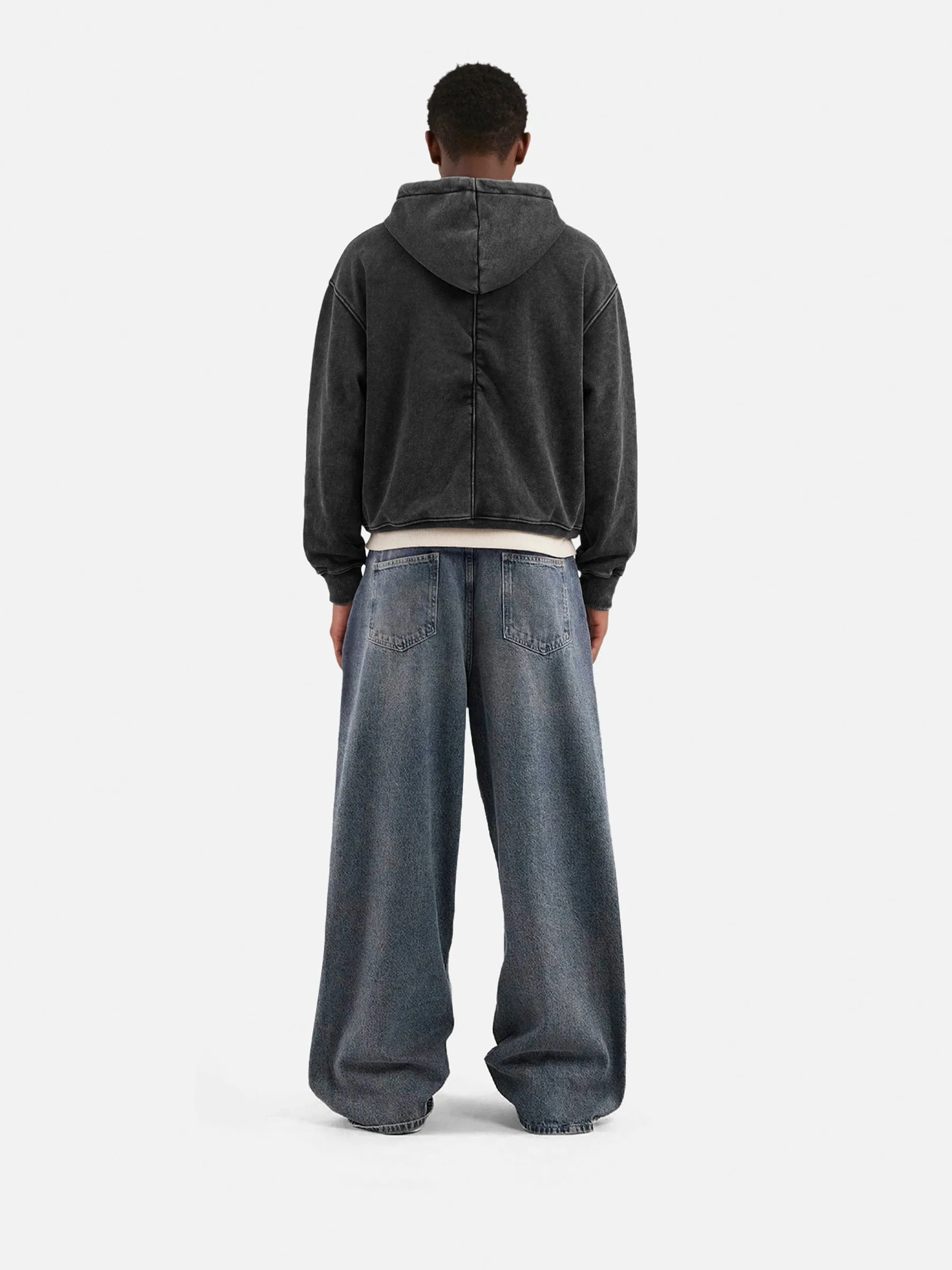 Aelfric Eden Boxy Washed Seam Zip Up Hoodie sold by Aelfric Eden product image thumbnail 2