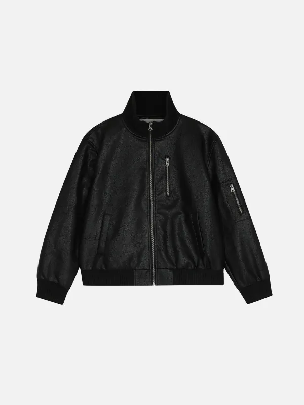 Aelfric Eden Faux Leather Bomber Jacket made by Aelfric Eden