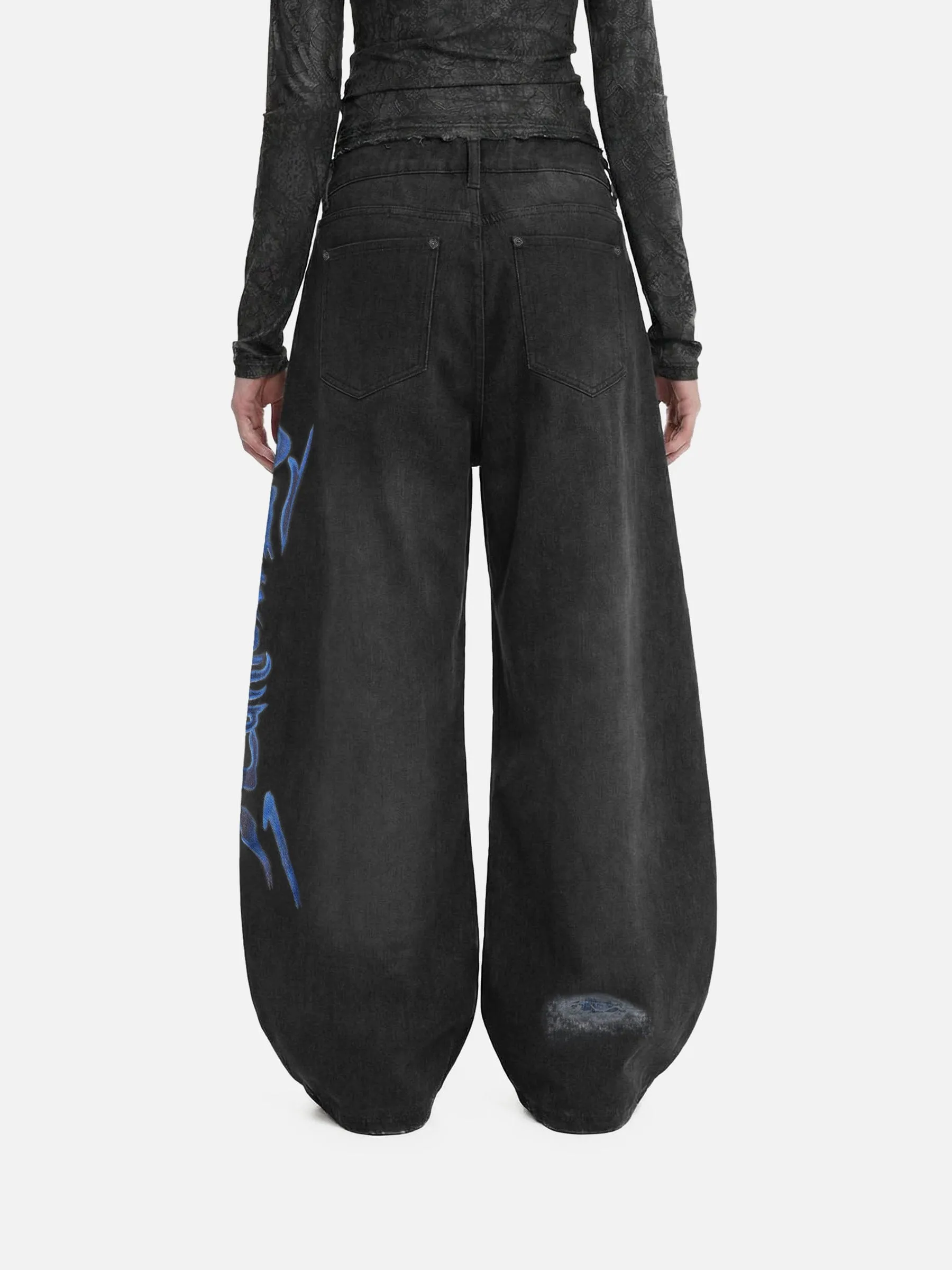 Aelfric Eden Flame Graphic Baggy Jeans sold by Aelfric Eden product image thumbnail 3