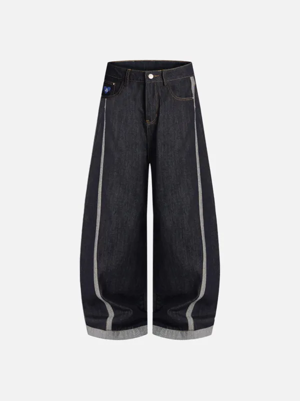 Aelfric Eden Contrast Turn-Up Baggy Jeans made by Aelfric Eden
