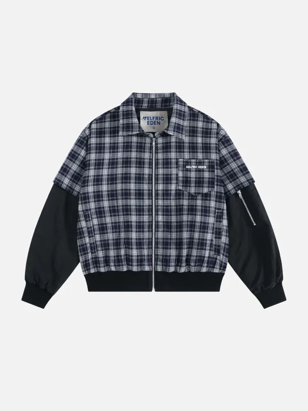 Aelfric Eden Plaid Layered Zip Up Jacket sold by Aelfric Eden