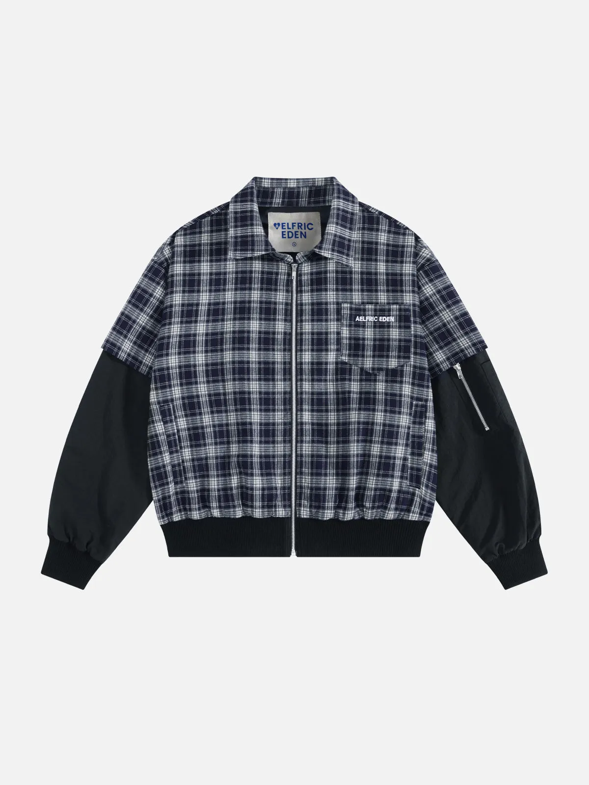 Aelfric Eden Plaid Layered Zip Up Jacket sold by Aelfric Eden