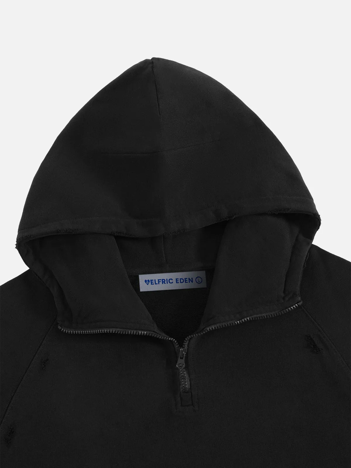 Aelfric Eden Boxy Distressed Half Zip Hoodie sold by Aelfric Eden product image thumbnail 3