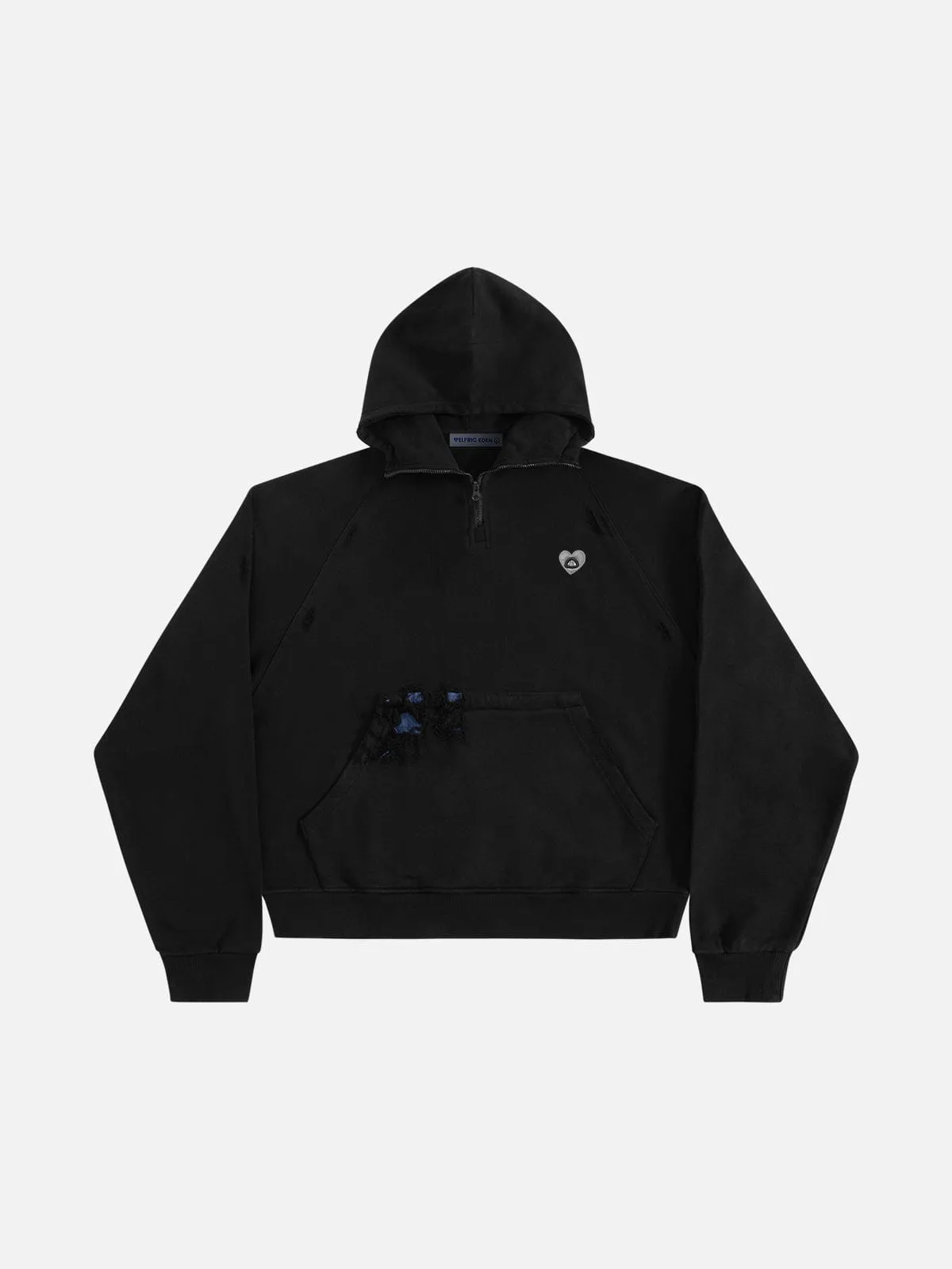 Aelfric Eden Boxy Distressed Half Zip Hoodie sold by Aelfric Eden