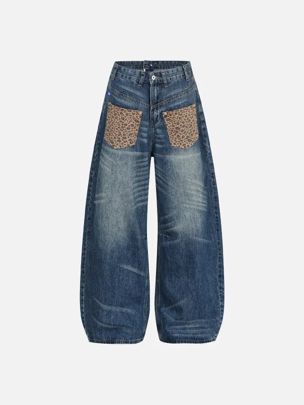 Aelfric Eden Leopard Pocket Reversible Baggy Barrel Jeans sold by Aelfric Eden