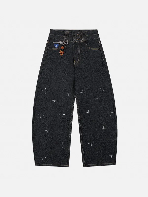 Aelfric Eden Rhinestone Baggy Barrel Jeans sold by Aelfric Eden