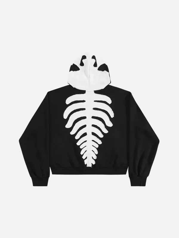 Aelfric Eden Boxy Skeleton Patch Zip Up Hoodie made by Aelfric Eden