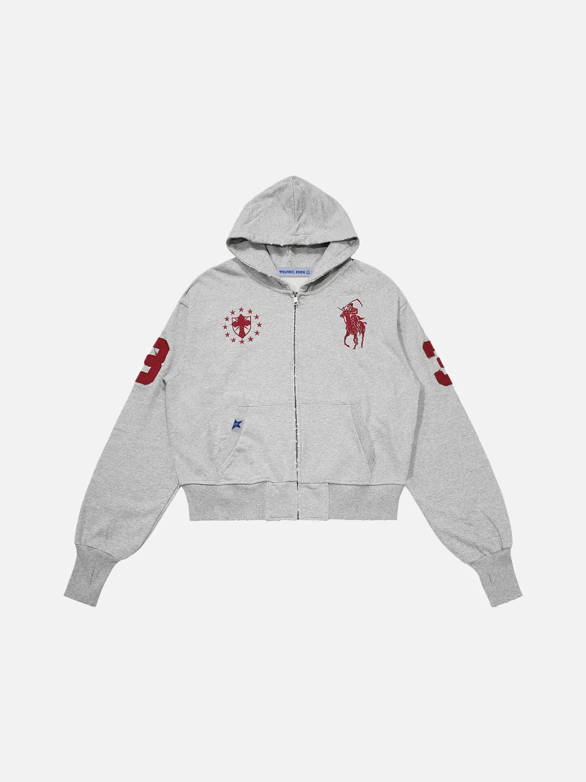 Aelfric Eden Boxy Embroidered Patch Zip Up Hoodie sold by Aelfric Eden