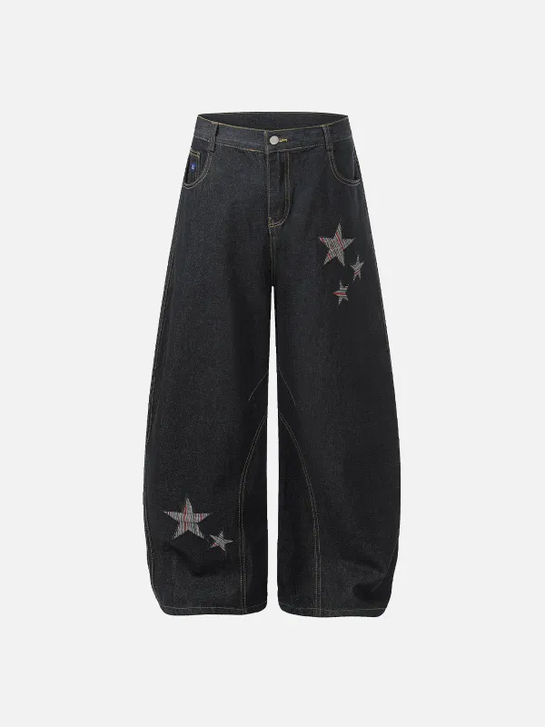 Aelfric Eden Striped Star Baggy Barrel Jeans sold by Aelfric Eden