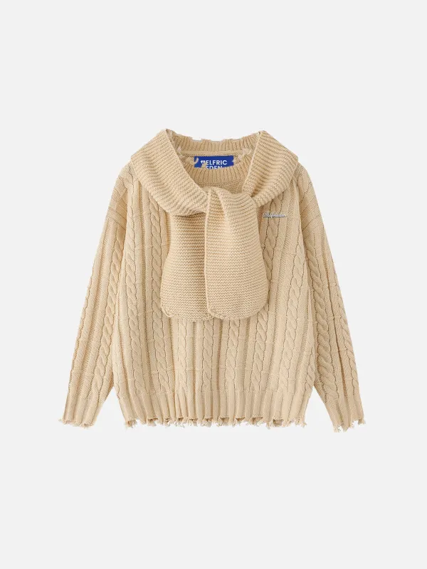 Aelfric Eden Cable Knit Scarf Sweater sold by Aelfric Eden