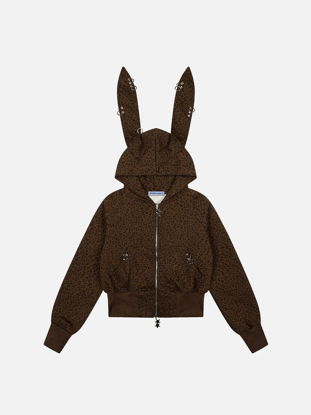 Aelfric Eden Leopard Bunny Ear Zip Up Hoodie sold by Aelfric Eden product image thumbnail 2