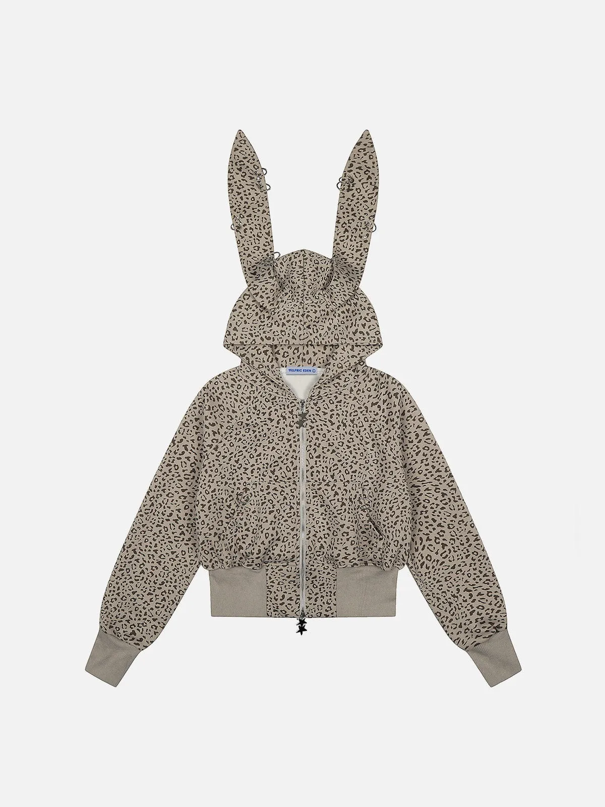 Aelfric Eden Leopard Bunny Ear Zip Up Hoodie sold by Aelfric Eden