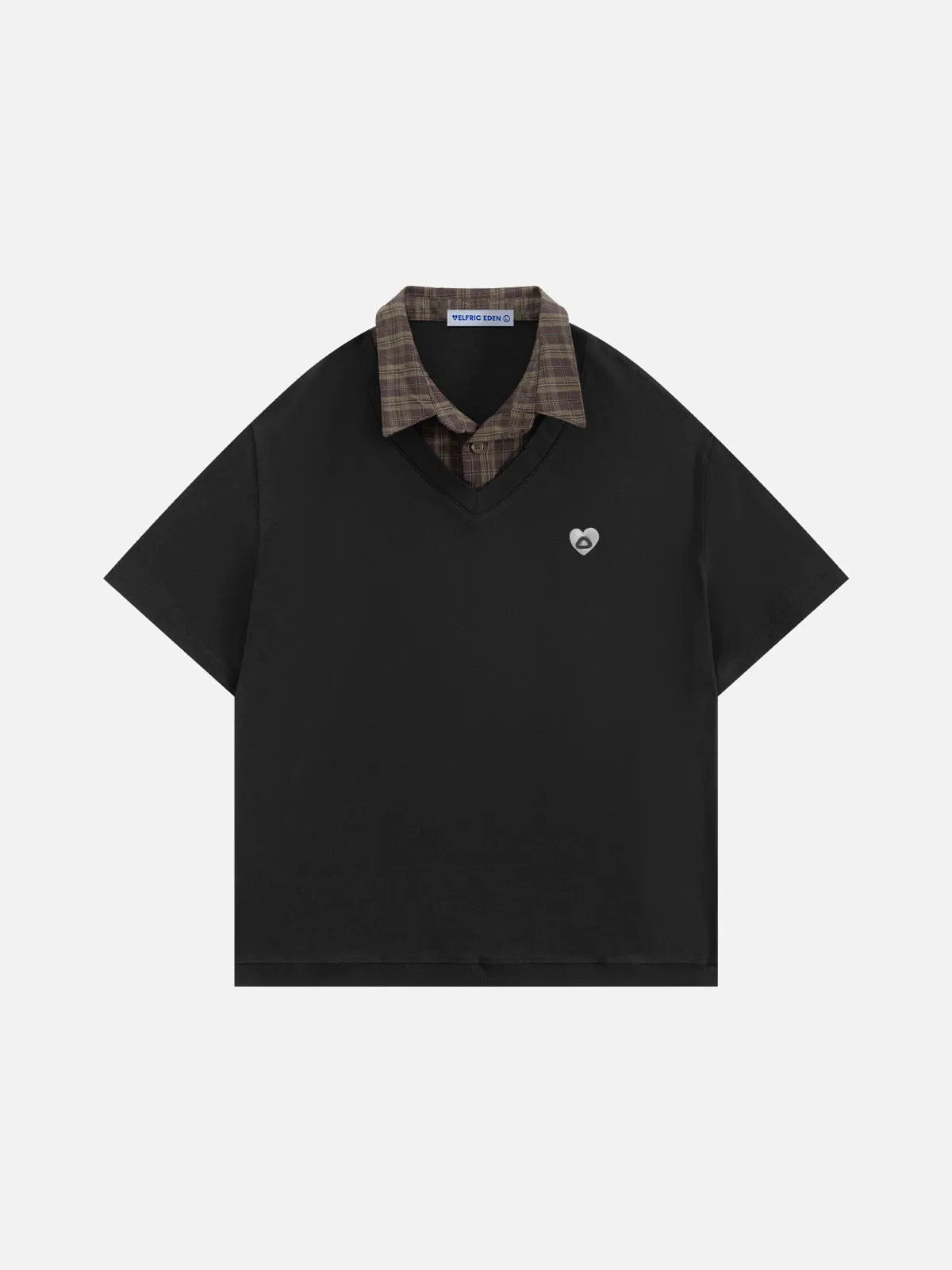 Aelfric Eden Boxy Layered Plaid Polo Tee sold by Aelfric Eden