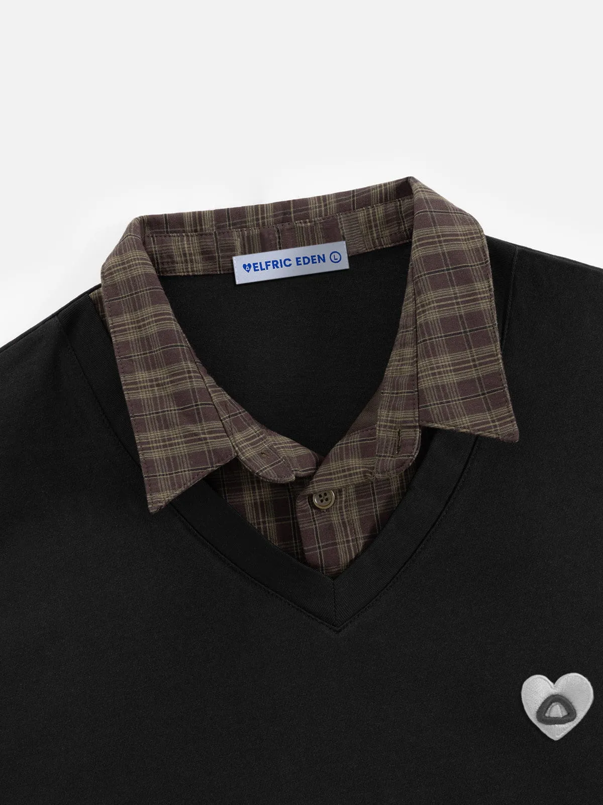 Aelfric Eden Boxy Layered Plaid Polo Tee sold by Aelfric Eden product image thumbnail 4