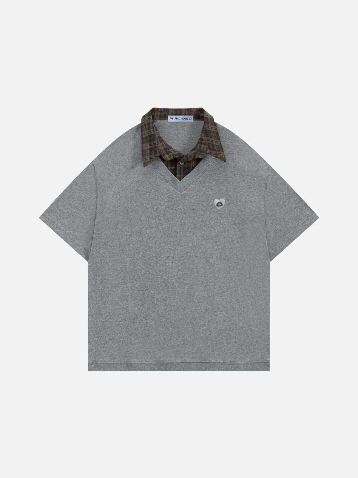 Aelfric Eden Boxy Layered Plaid Polo Tee sold by Aelfric Eden product image thumbnail 2
