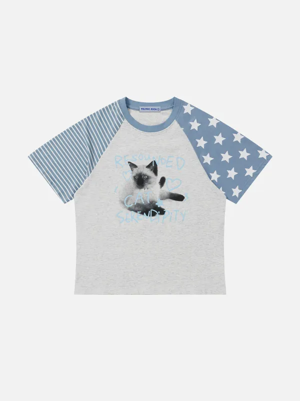 Aelfric Eden Cat Star Patchwork Tee sold by Aelfric Eden