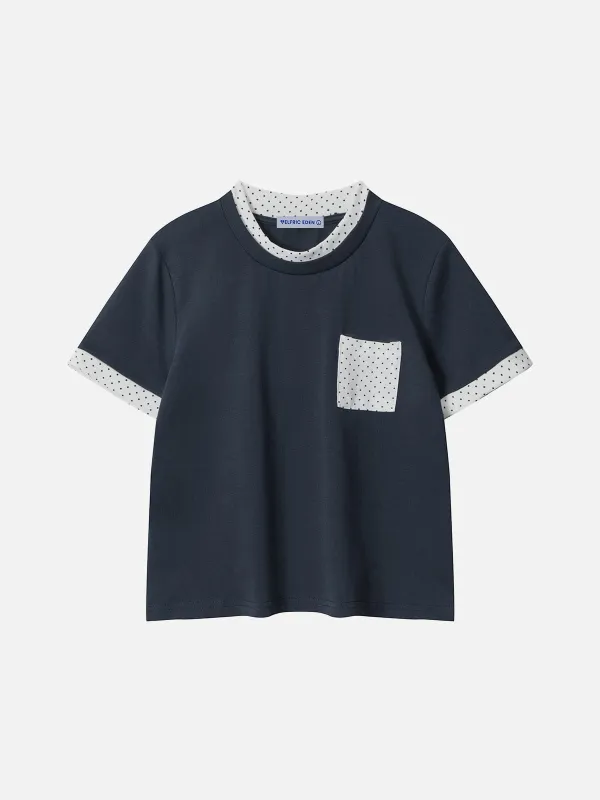Aelfric Eden Polka Dot Contrast Pocket Tee made by Aelfric Eden