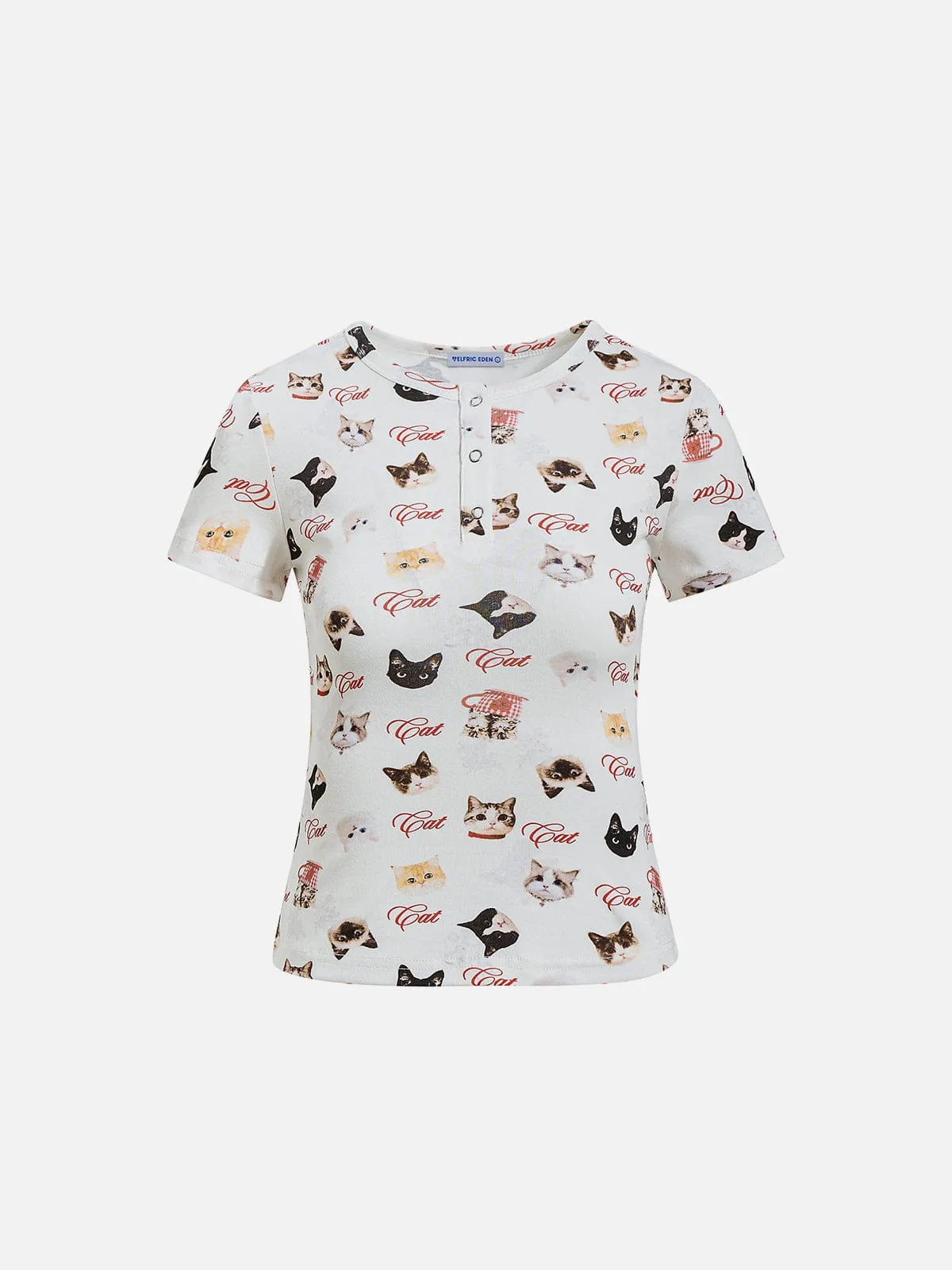 Aelfric Eden Cat Pattern Baby Tee sold by Aelfric Eden