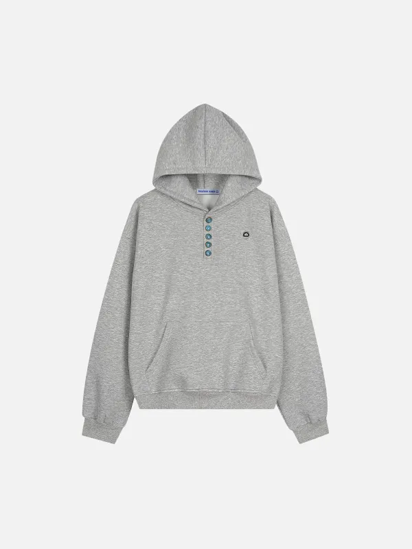 Aelfric Eden Boxy Turquoise Placket Pullover Hoodie made by Aelfric Eden