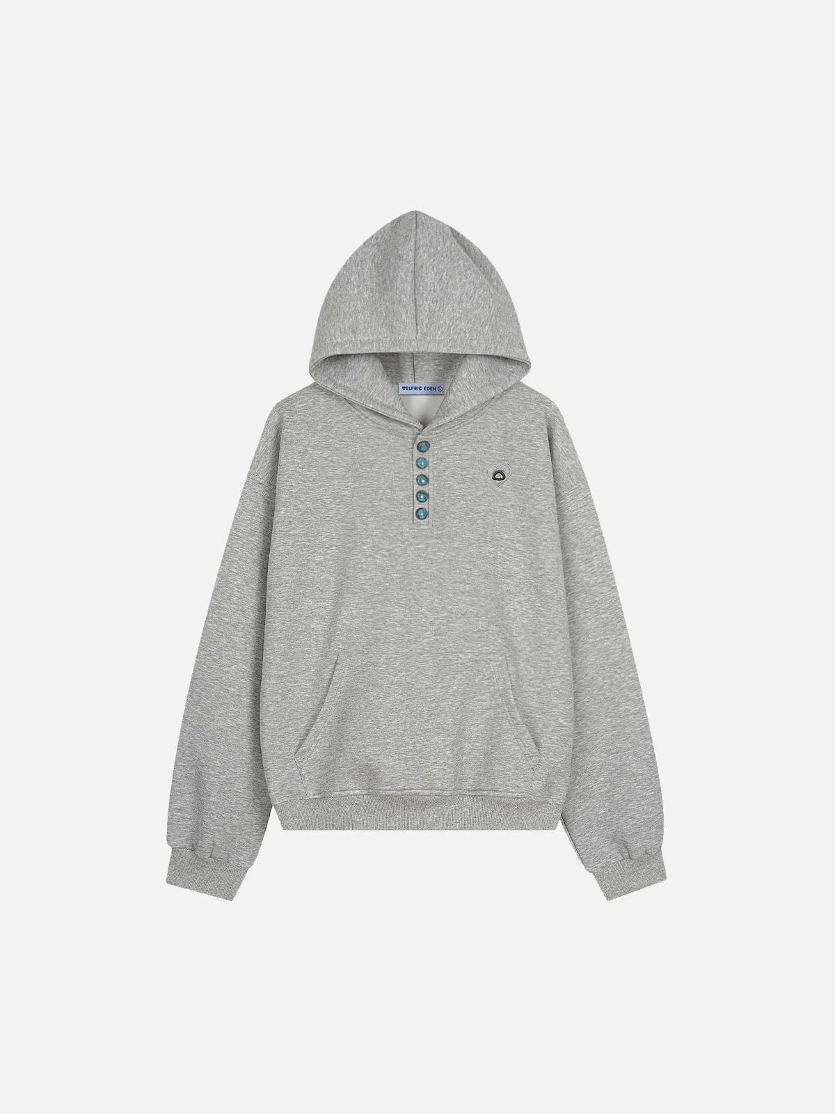 Aelfric Eden Boxy Turquoise Placket Pullover Hoodie sold by Aelfric Eden