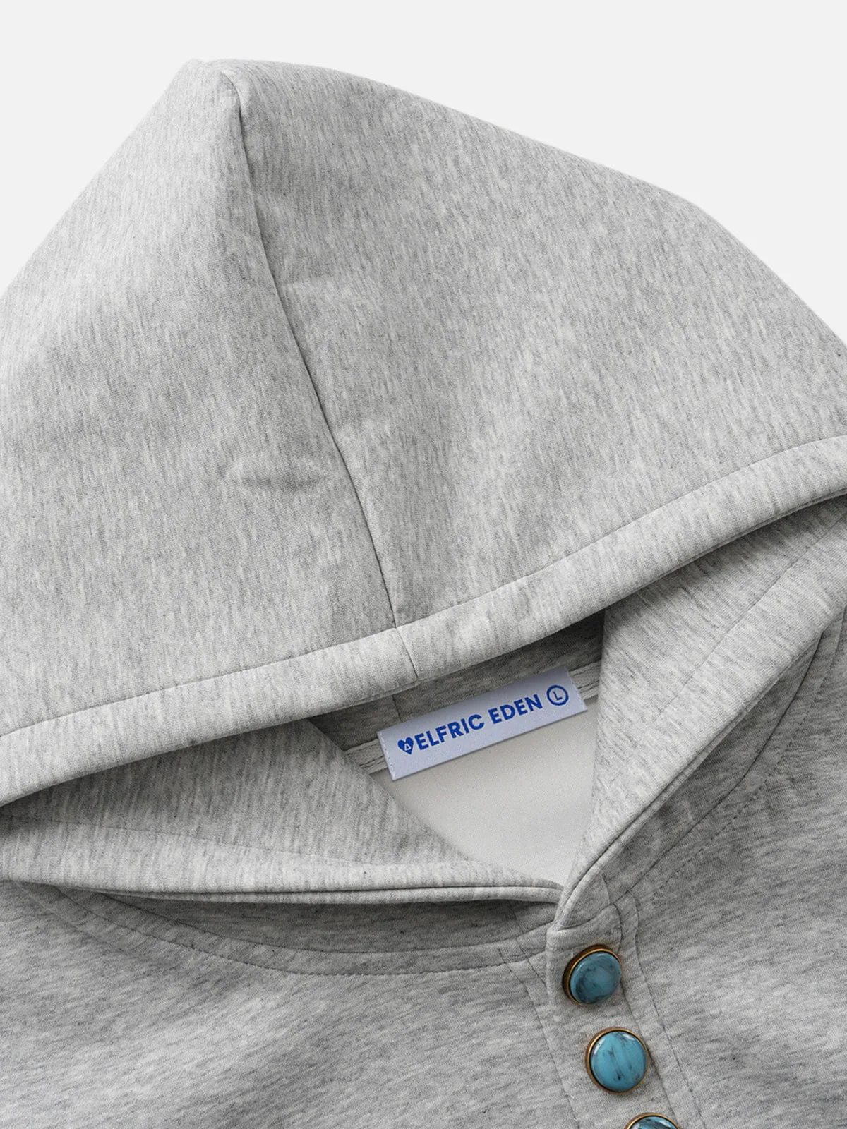 Aelfric Eden Boxy Turquoise Placket Pullover Hoodie sold by Aelfric Eden product image thumbnail 3