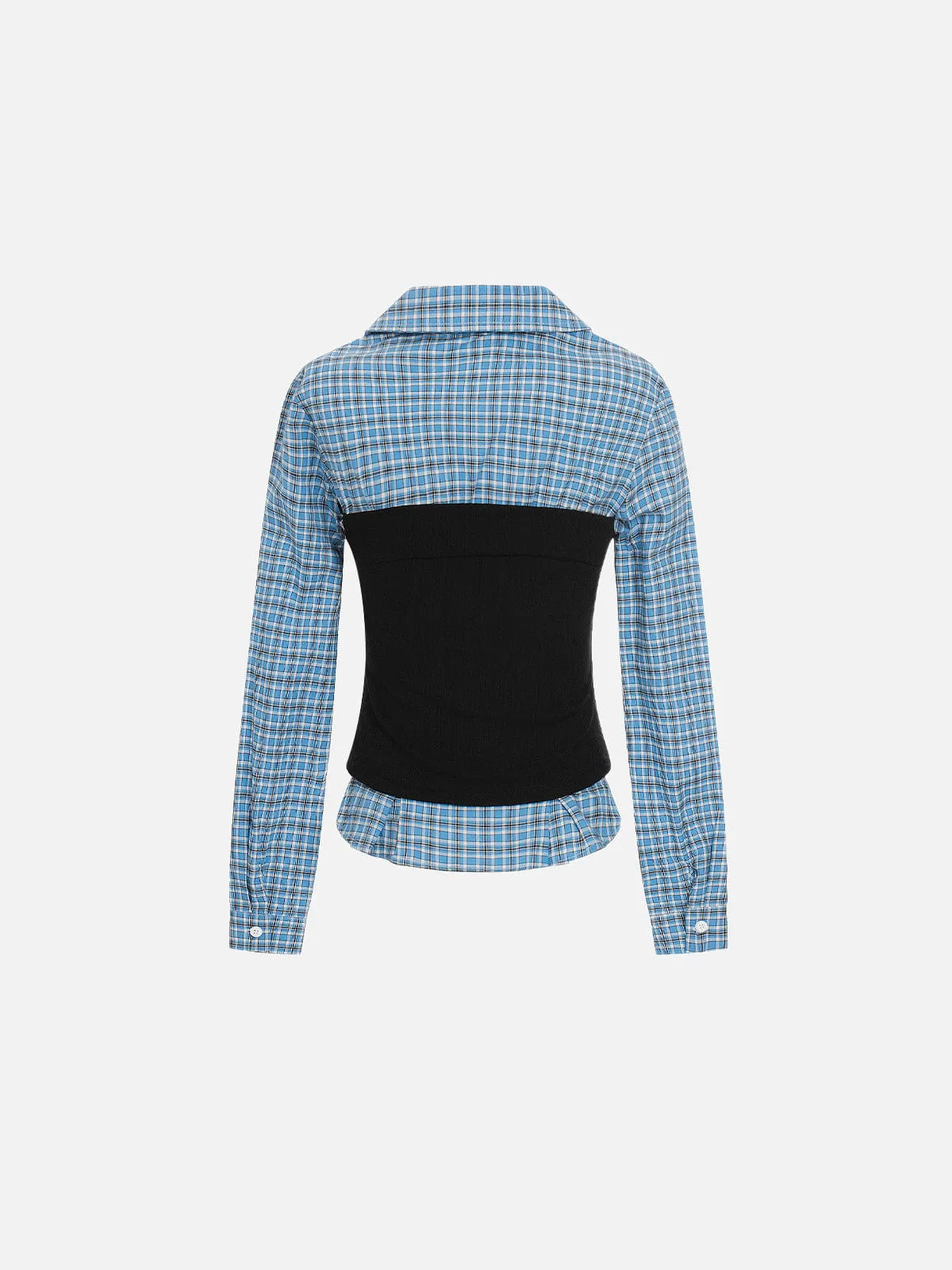 Aelfric Eden Layered Plaid Panel Long Sleeve Shirt sold by Aelfric Eden product image thumbnail 2