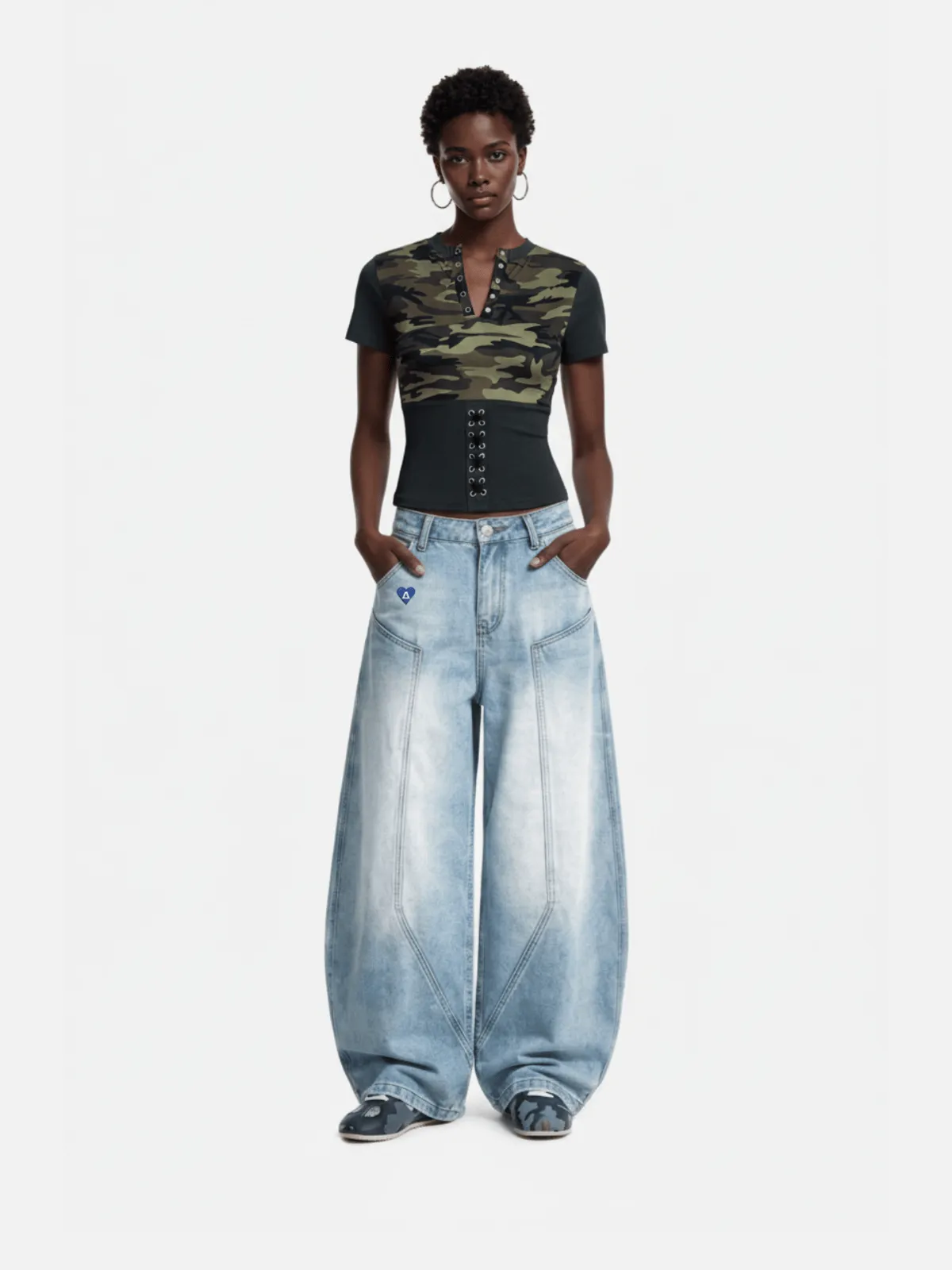 Aelfric Eden Lace-Up Panel Baby Tee sold by Aelfric Eden