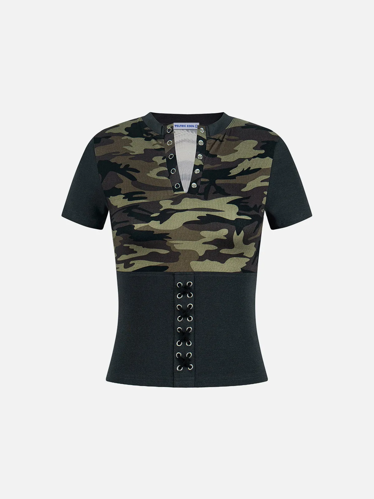 Aelfric Eden Lace-Up Panel Baby Tee sold by Aelfric Eden product image thumbnail 2