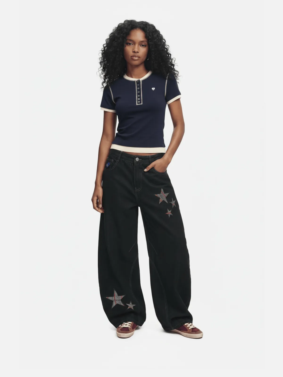 Aelfric Eden Layered Chain Henley Baby Tee sold by Aelfric Eden