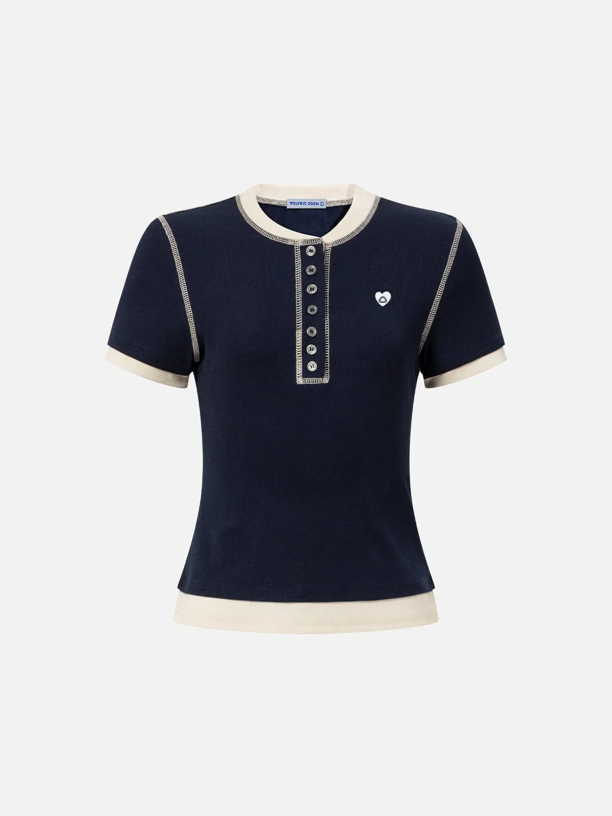 Aelfric Eden Layered Chain Henley Baby Tee sold by Aelfric Eden product image thumbnail 3