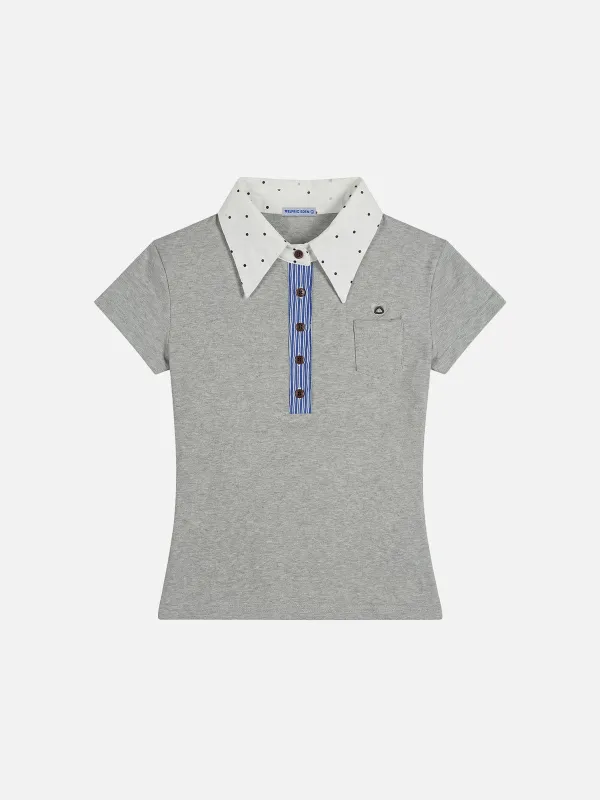 Aelfric Eden Polka Dot Collar Polo Tee made by Aelfric Eden