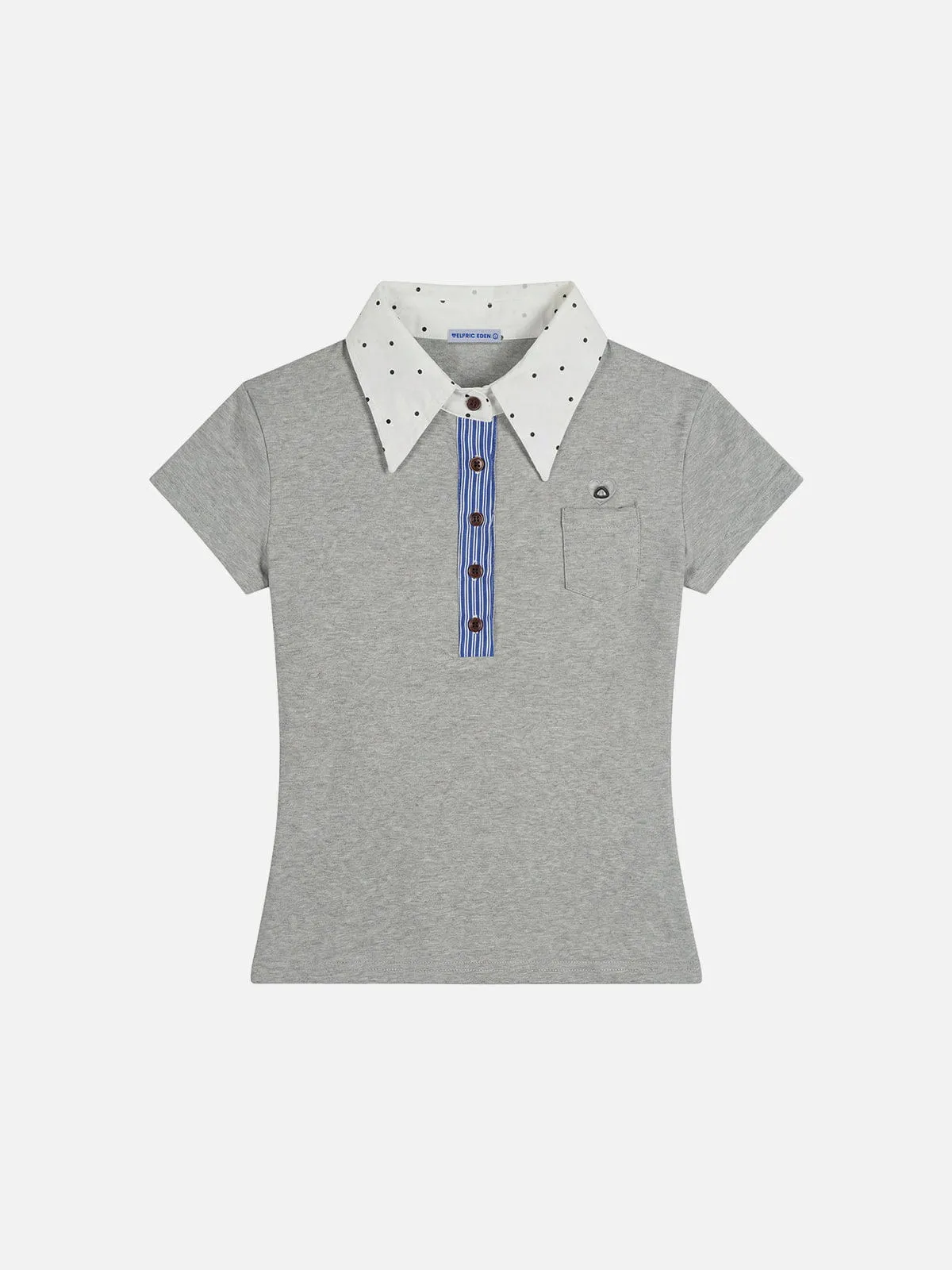 Aelfric Eden Polka Dot Collar Polo Baby Tee sold by Aelfric Eden