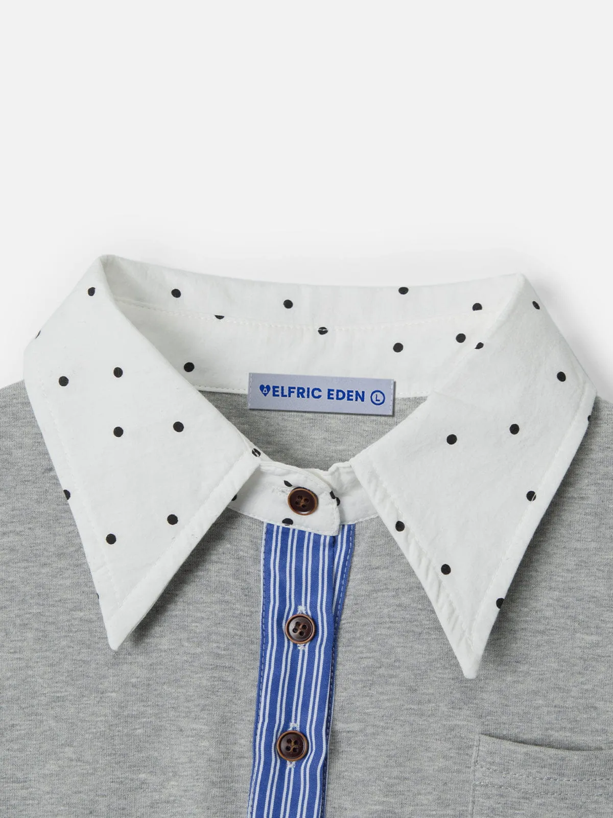 Aelfric Eden Polka Dot Collar Polo Baby Tee sold by Aelfric Eden product image thumbnail 4