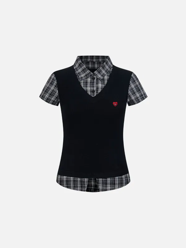 Aelfric Eden Layered Plaid Shirt Tee made by Aelfric Eden