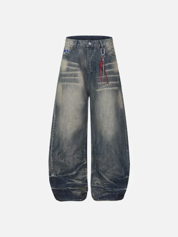 Aelfric Eden Washed Whiskered Baggy Barrel Jeans made by Aelfric Eden