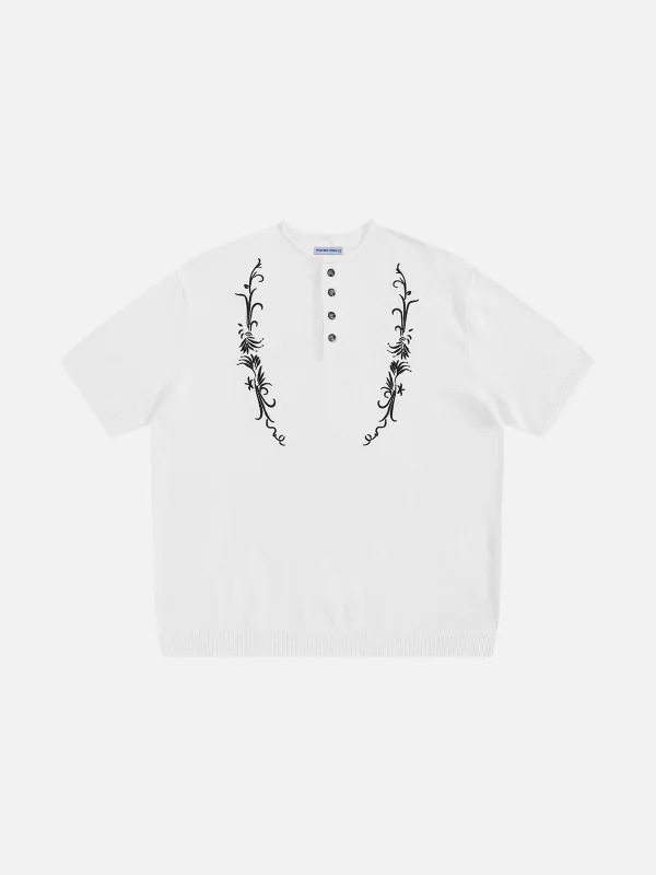 Aelfric Eden Boxy Embroidery Henley Tee made by Aelfric Eden