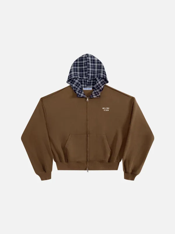 Aelfric Eden Boxy Plaid Hood Zip Up Hoodie made by Aelfric Eden