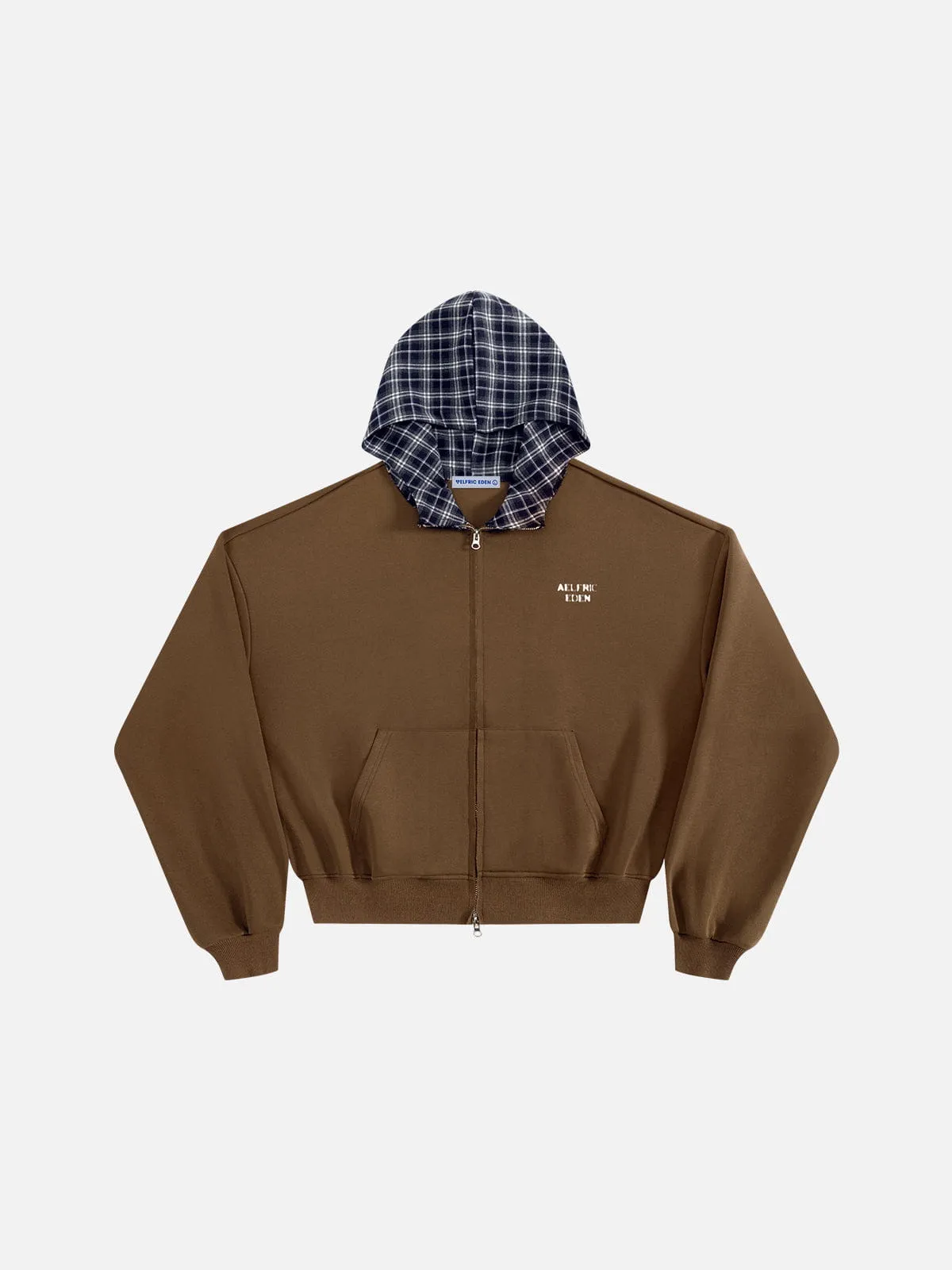 Aelfric Eden Boxy Plaid Hood Zip Up Hoodie sold by Aelfric Eden