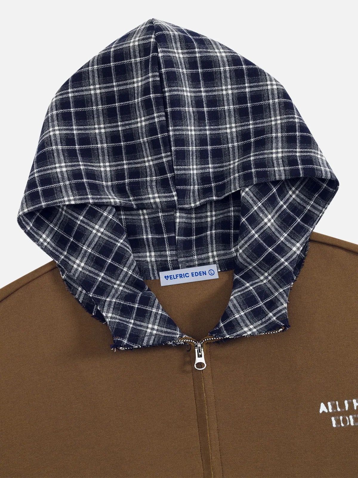 Aelfric Eden Boxy Plaid Hood Zip Up Hoodie sold by Aelfric Eden product image thumbnail 4