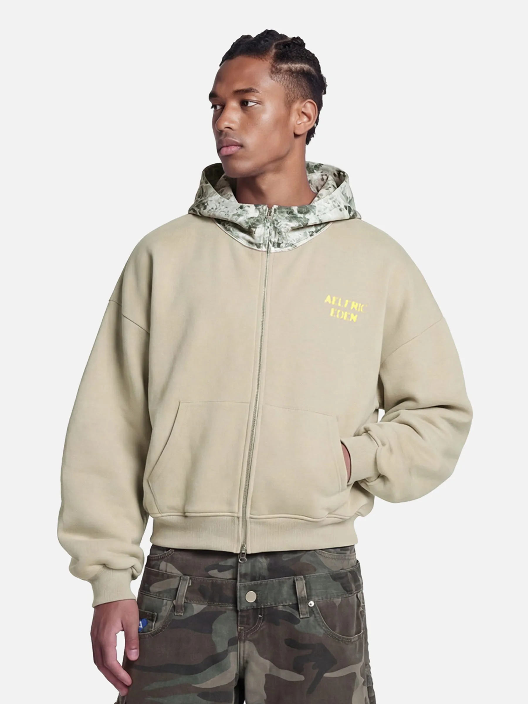 Aelfric Eden Boxy CAMO Hood Zip Up Hoodie sold by Aelfric Eden