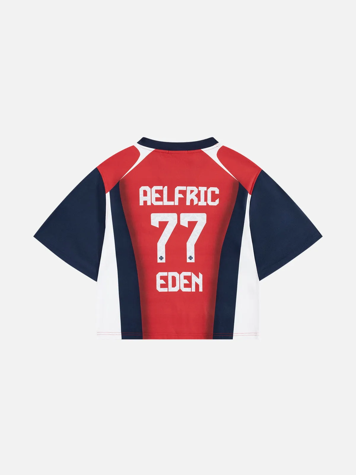 Aelfric Eden Cropped 77 V-Neck Panel Jersey Tee sold by Aelfric Eden product image thumbnail 2