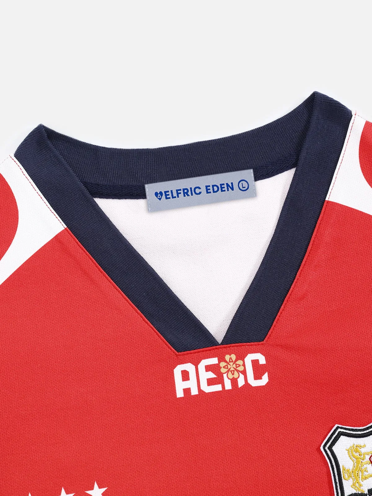 Aelfric Eden Cropped 77 V-Neck Panel Jersey Tee sold by Aelfric Eden product image thumbnail 5