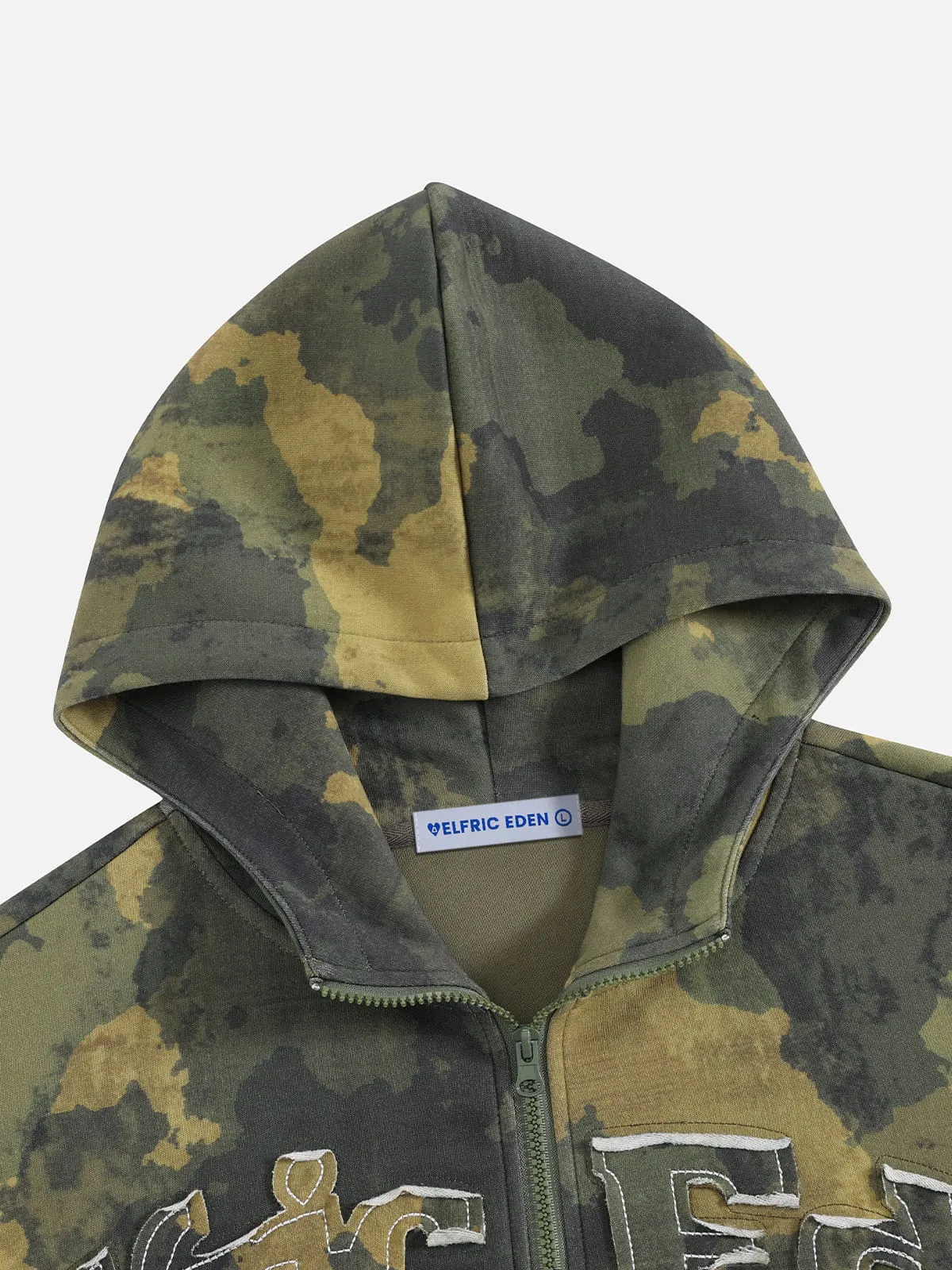 Aelfric Eden Boxy CAMO Embroidered Zip Up Hoodie sold by Aelfric Eden product image thumbnail 3